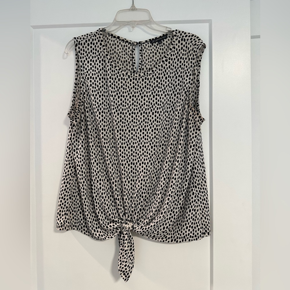 Adrianna Papell Polka Dot Blouse Size L
